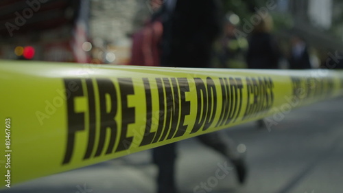 Fire tape sections off an area of possible danger