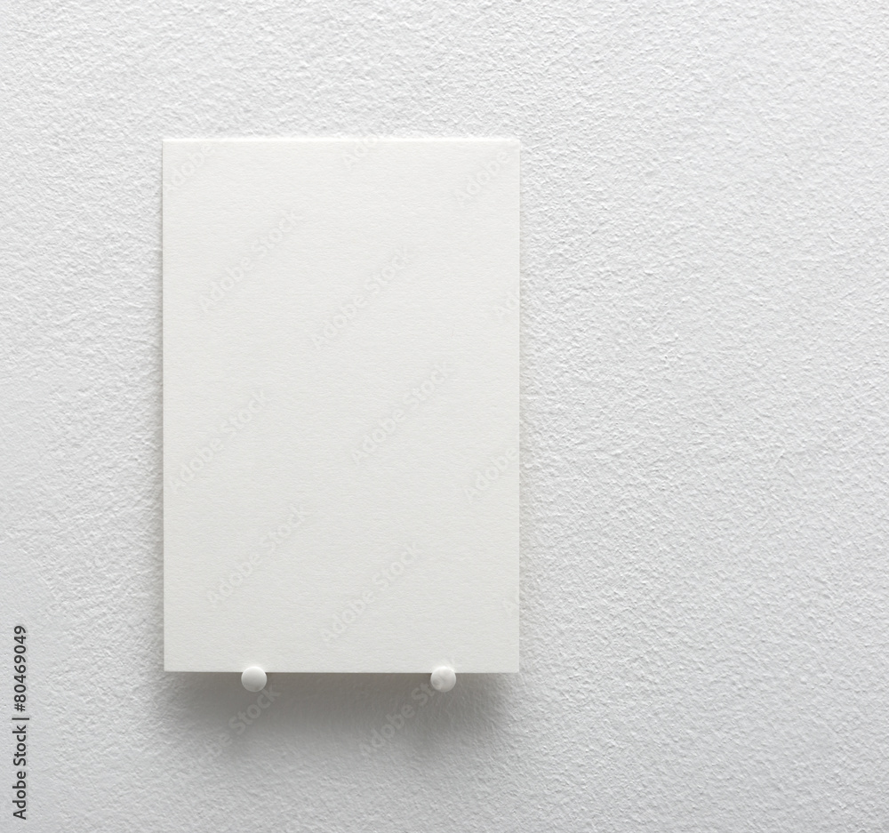 blank white card on a white