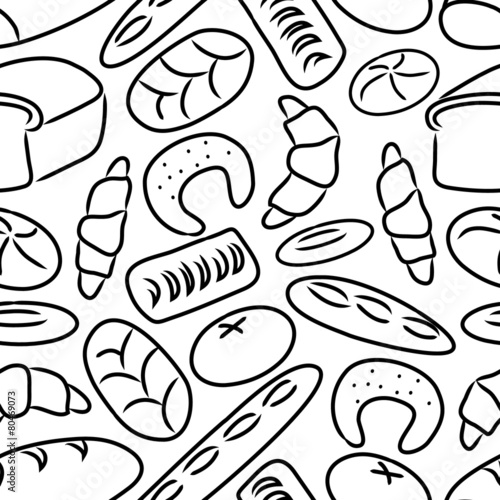 bakery products doodle sketch icons seamless pattern eps10