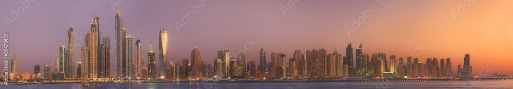 The beauty panorama of Dubai marina. UAE