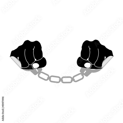 sticker handcuffs vector