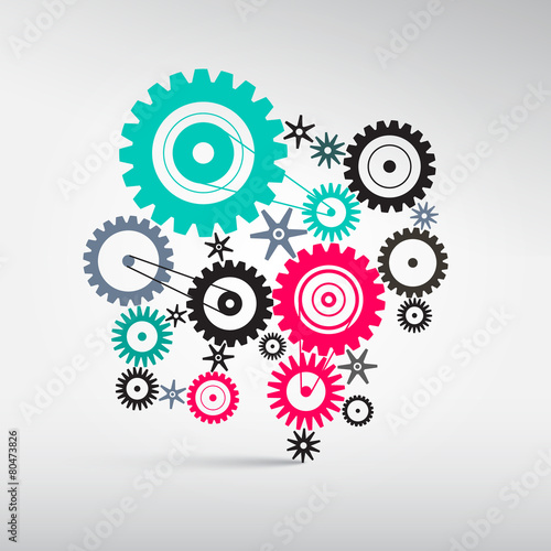 Abstract Vector Cogs - Gears Illustration