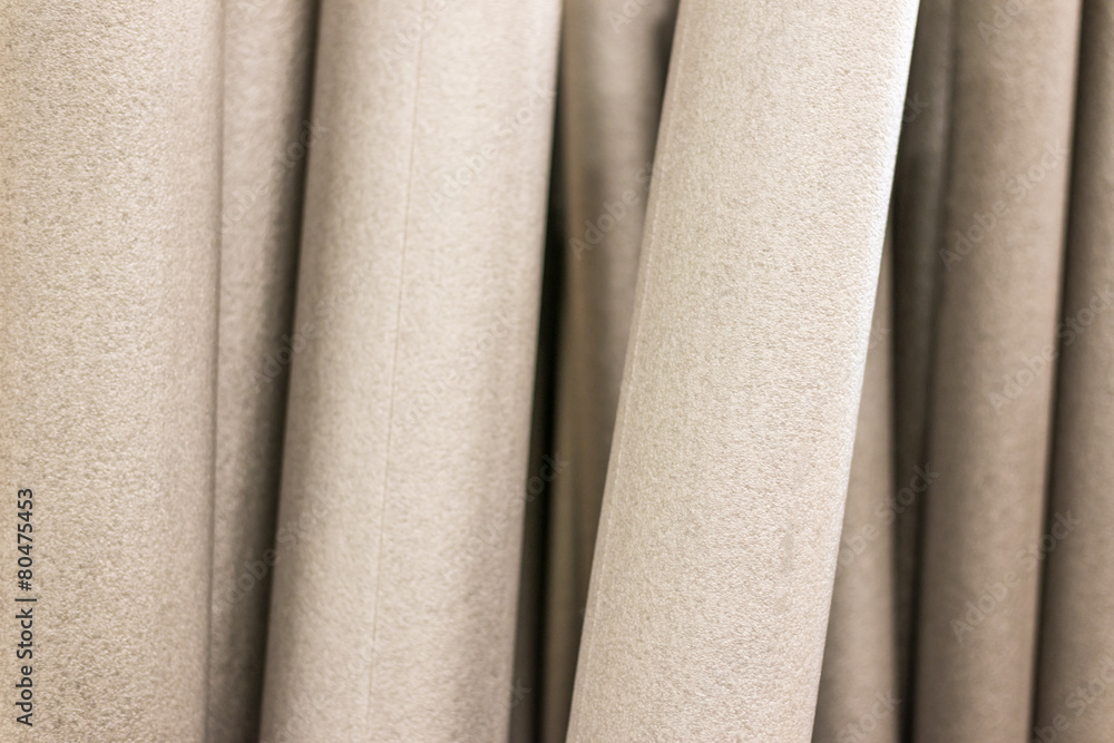 Obraz premium Foam tubes in the warehouse, close up view