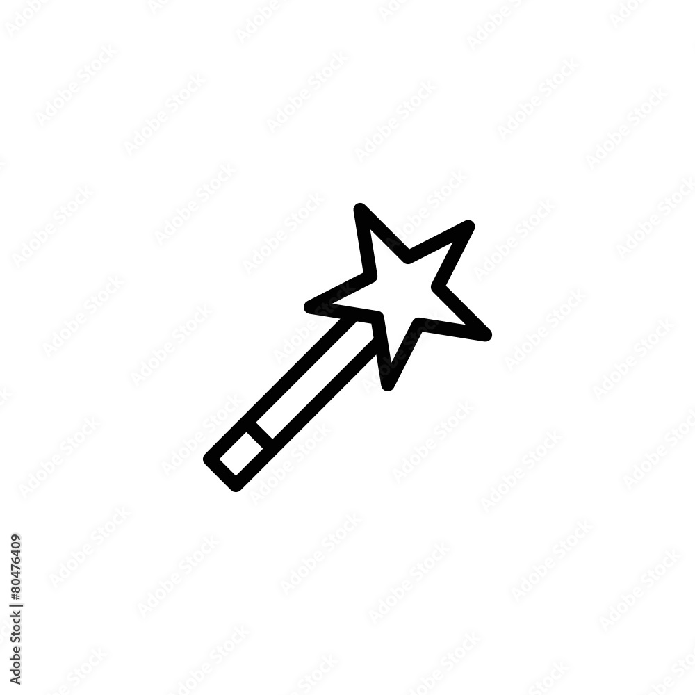 Wand - Trendy Thin Line Icon Wand - Trendy Thin Line Icon