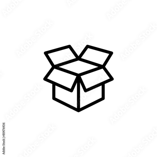 Open Box - Trendy Thin Line Icon