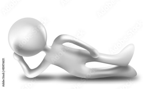 monigote 3d Tumbado descansando