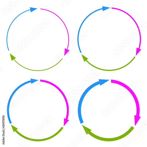 Three part arrows circle photo