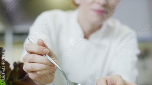 Wallpaper Mural Delicious gourmet burger is being given the finishing touches by the chef Torontodigital.ca