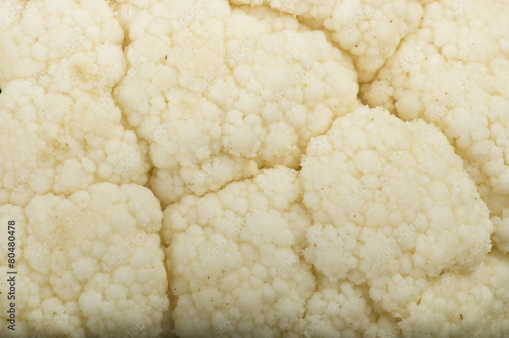 Fresh cauliflower close up on white background Fresh cauliflower close up on white background