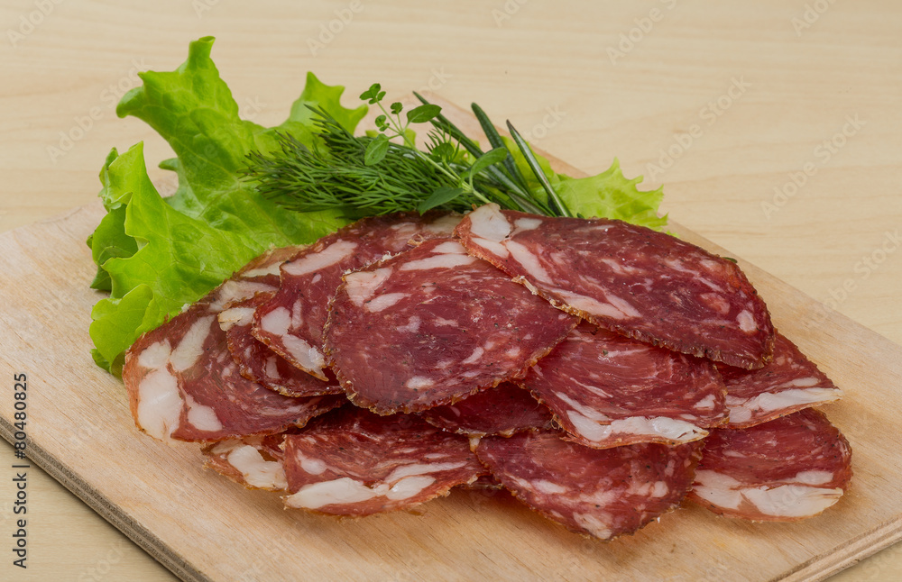 Sliced salami