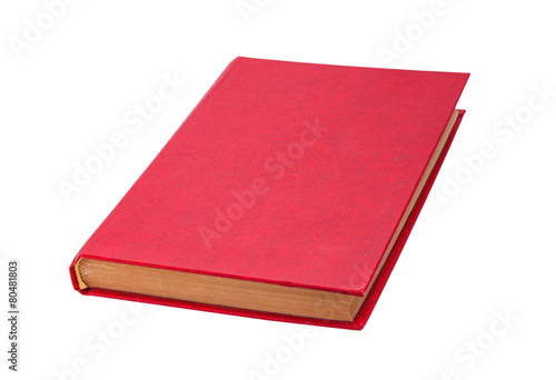 Closed red book isolated