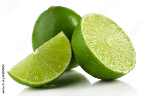 Juicy lime isolated on white