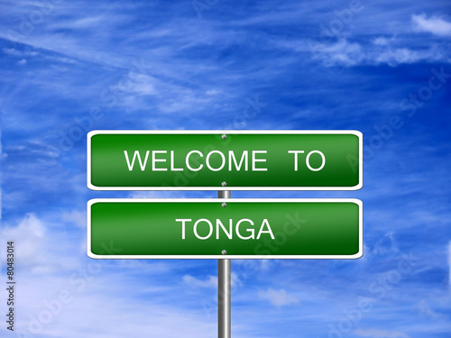 Tonga Welcome Travel Sign photo