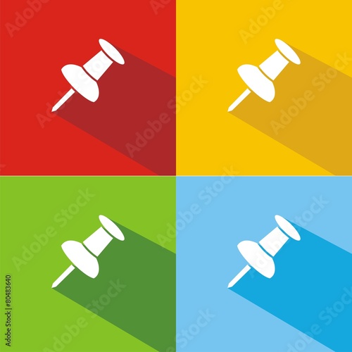 Iconos chincheta colores sombra