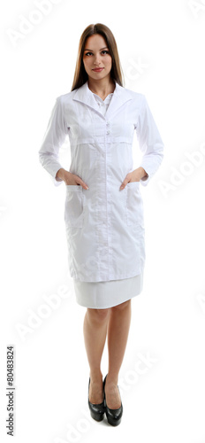 Young beautiful doctor isol...