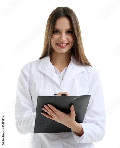 Young beautiful doctor with...