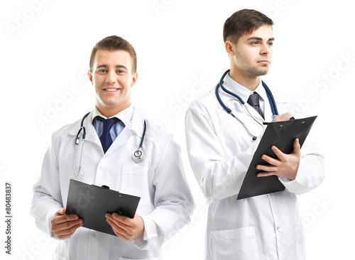 Medical workers isolated on...