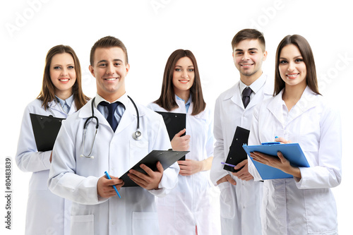 Medical workers isolated on...