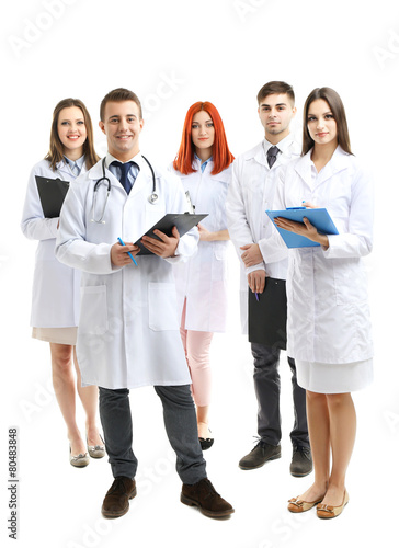 Medical workers isolated on...