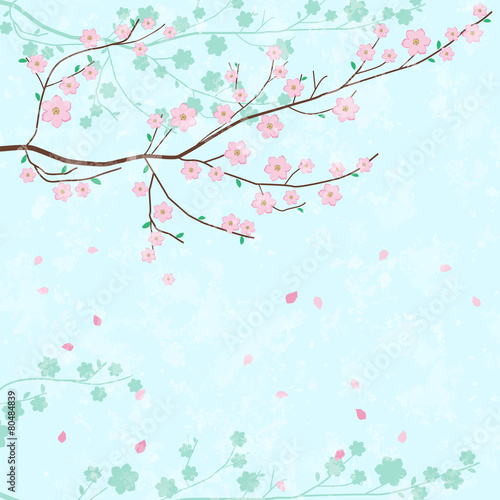   ard with stylized cherry blossom
