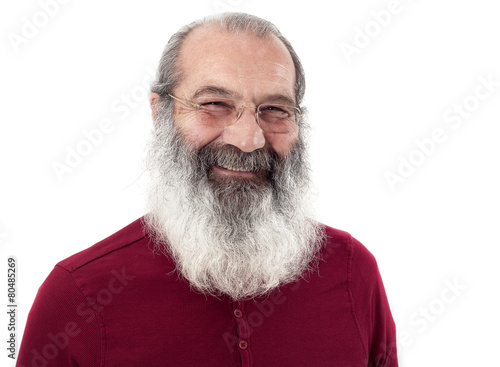 Senior with full white beard
