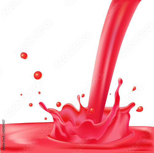 red splash of liquid - vector illustration isolated