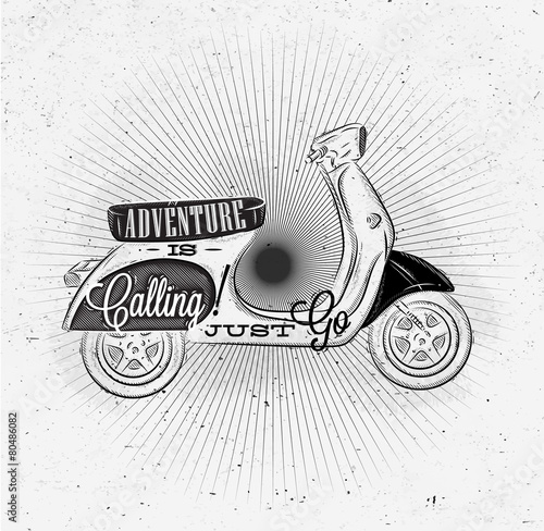 Tourist poster moped