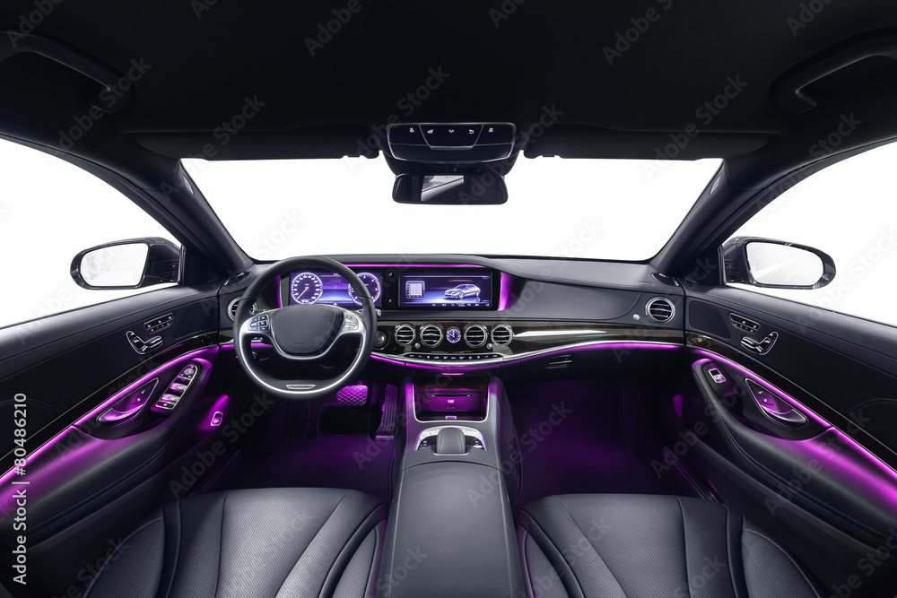 Fototapeta premium Car interior voilet ambient light