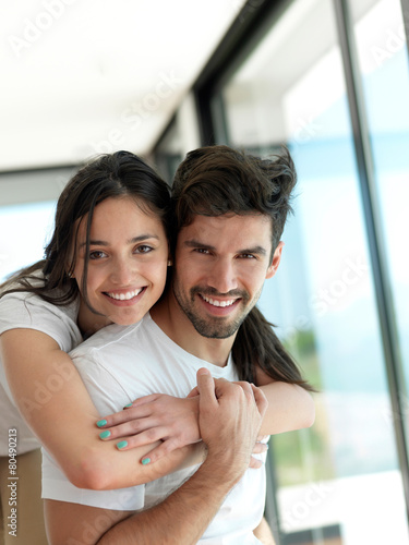 relaxed young couple at home