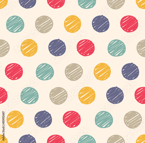 polka dot doodle seamless pattern