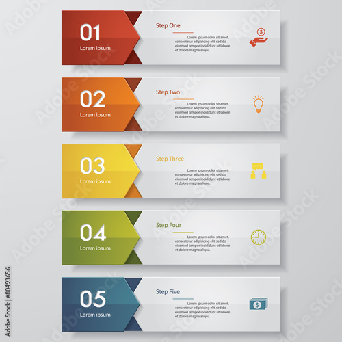 Design clean number banners template. Vector.