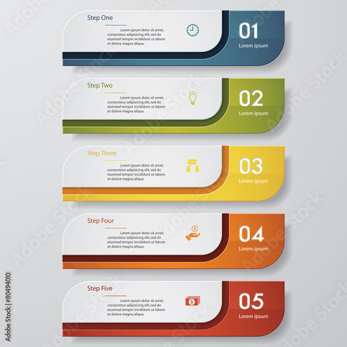 Design clean number banners template. Vector.