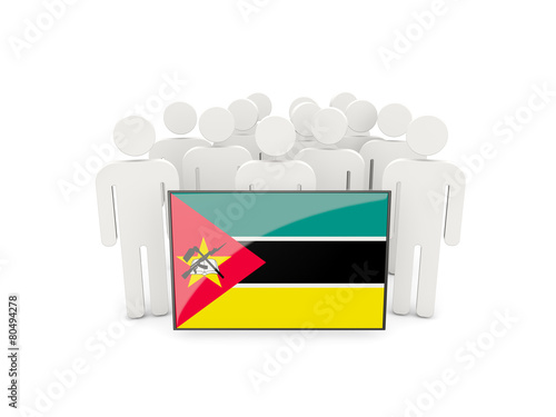 Bild auf Leinwand People with flag of mozambique