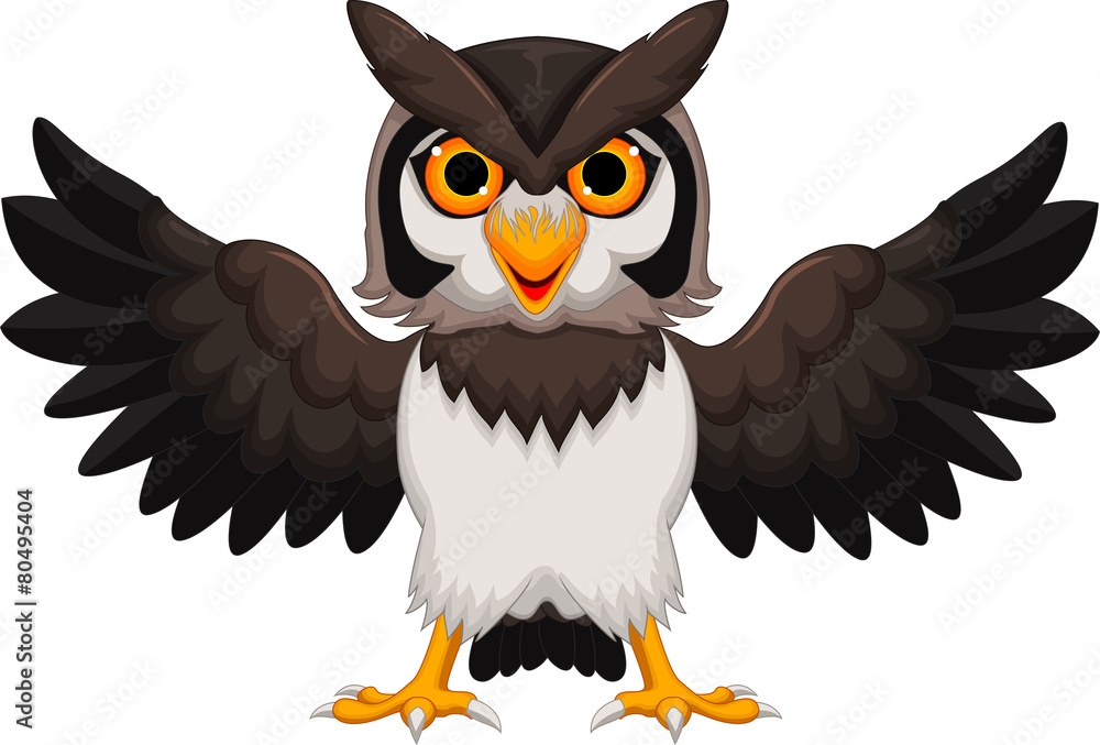Obraz premium owl cartoon posing
