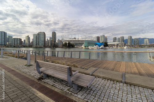 Vancouver BC City Skyline View from Boardwalk