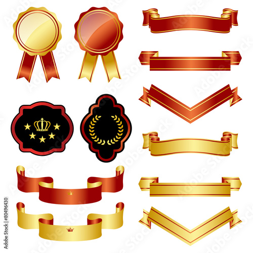 gold and red emblem set