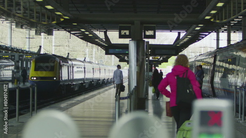 Wallpaper Mural Travelers and commuters on the platform at St. Pancras railway station, London Torontodigital.ca