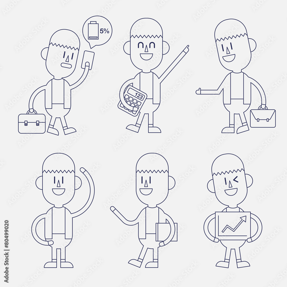 Character illustration design. Businessman set cartoon Character illustration design. Businessman set cartoon