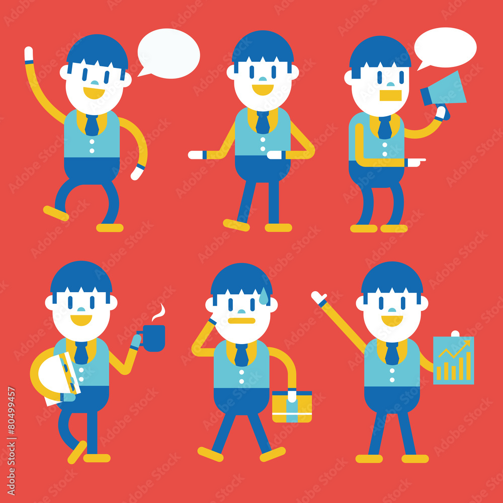 Character illustration design. Businessman set cartoon