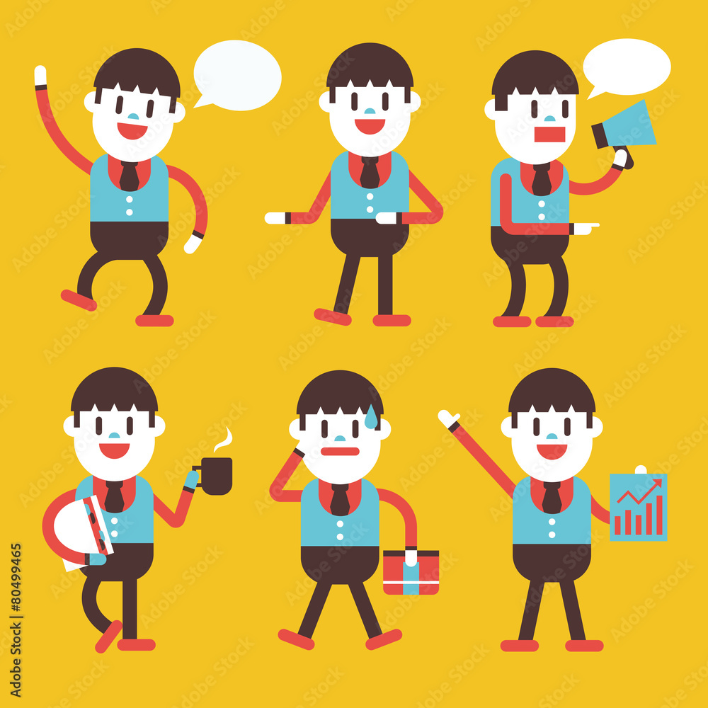 Character illustration design. Businessman set cartoon Character illustration design. Businessman set cartoon