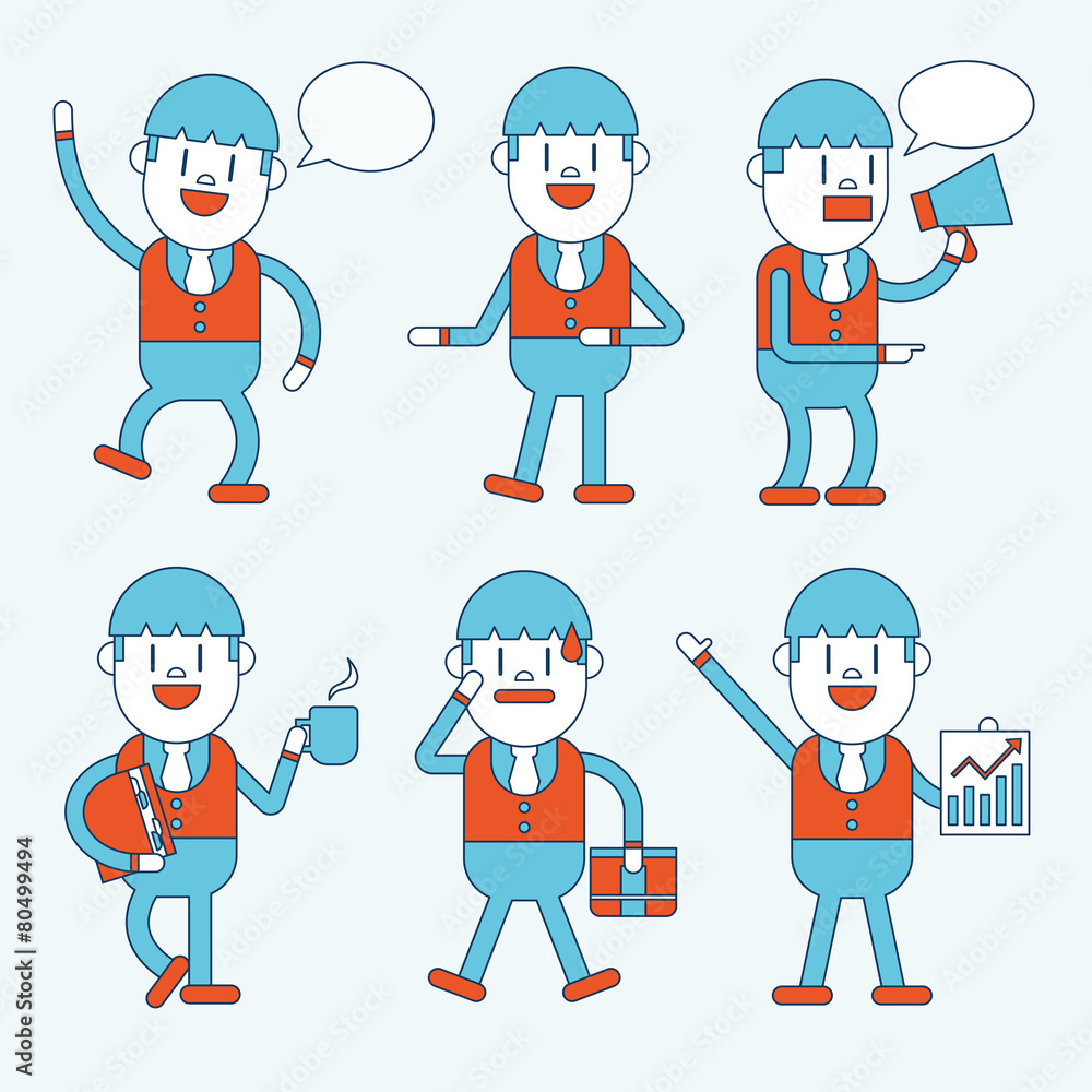 Character illustration design. Businessman set cartoon Character illustration design. Businessman set cartoon