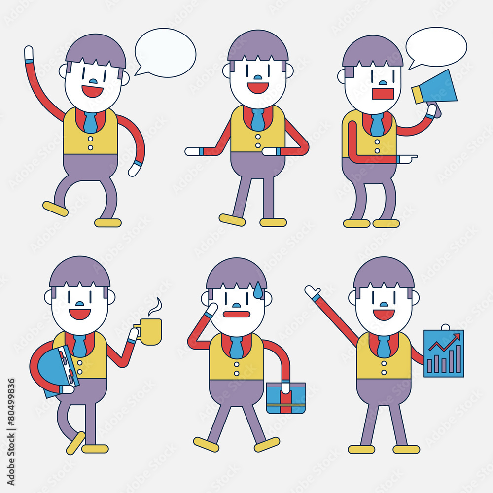 Character illustration design. Businessman set cartoon Character illustration design. Businessman set cartoon