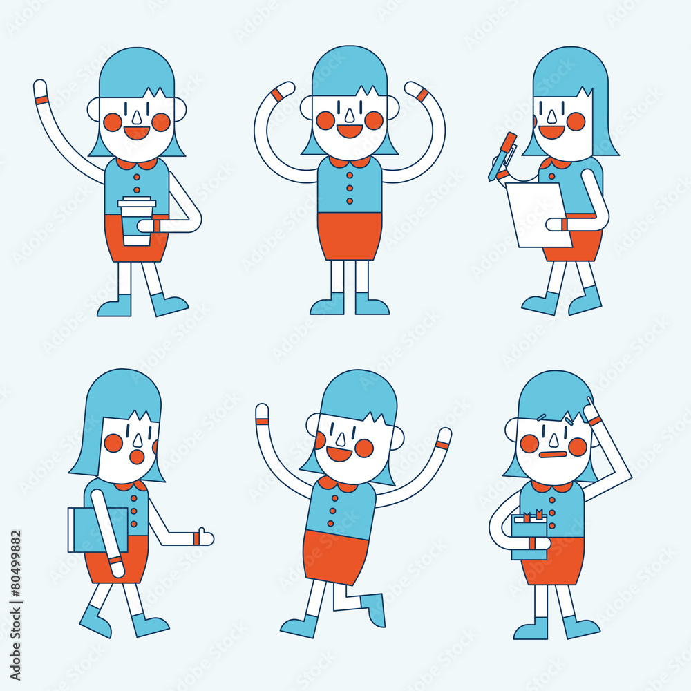 Character illustration design. Businesswoman set cartoon Character illustration design. Businesswoman set cartoon