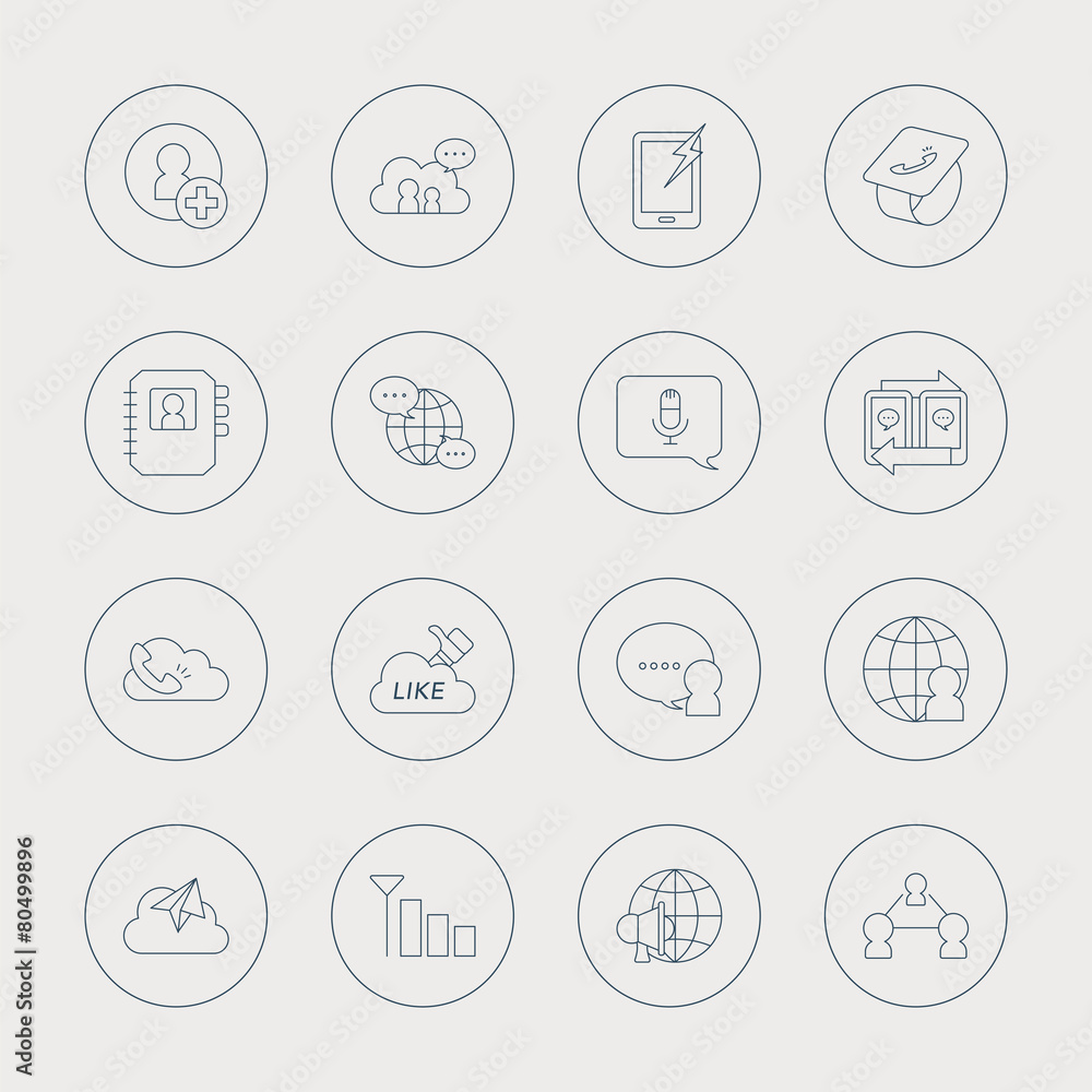 Fototapeta premium social network line icon