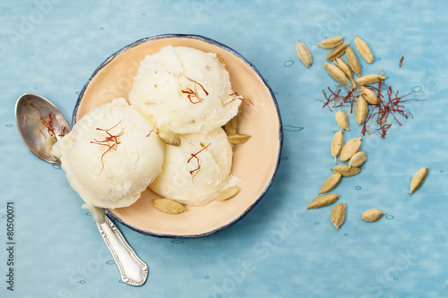 Saffron and Cardamom Ice Cream