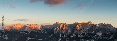 Panoramic view of Dolomites mountains ridge © Nickolay Khoroshkov