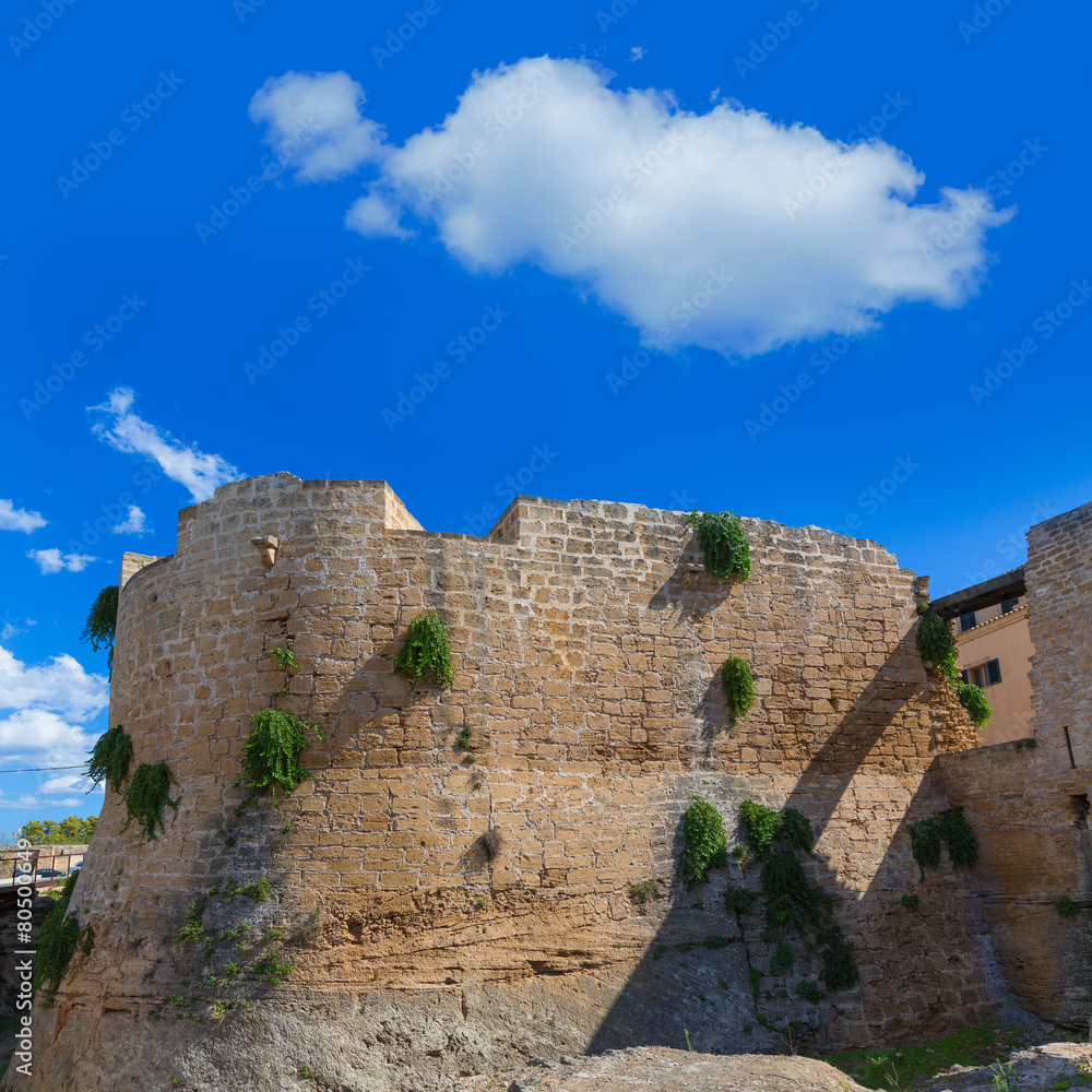 Fototapeta premium Alcudia Old Town fortress wall in Majorca Mallorca