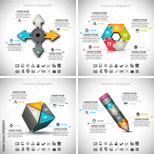 4 in 1 Business Infographics