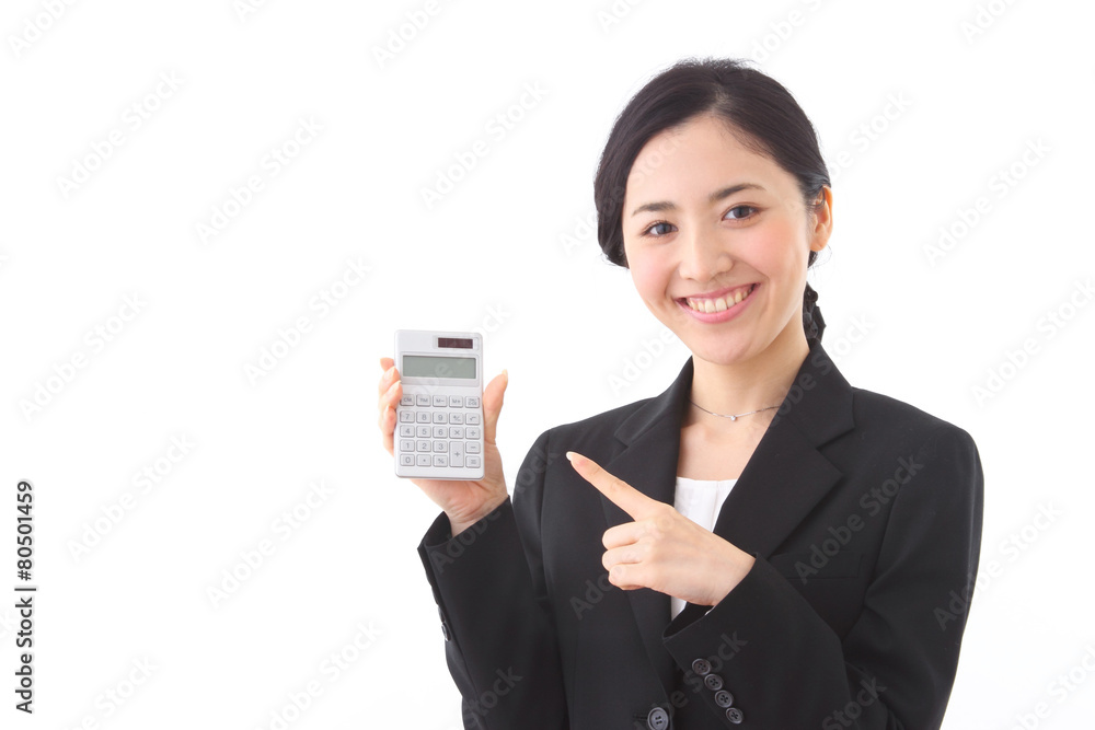 Asian businesswoman on white background Asian businesswoman on white background