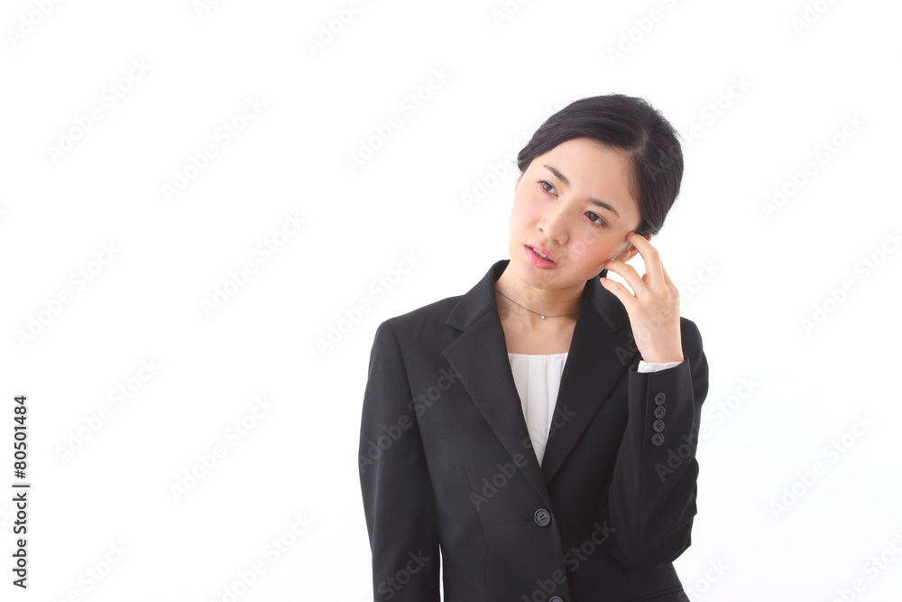Asian businesswoman on white background Asian businesswoman on white background